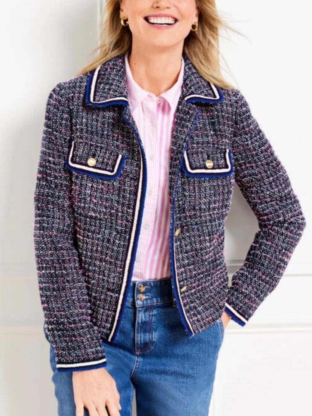 Talbots Women's Breeze Tweed Blazer Jacket Plus Size 16W NWT